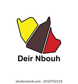 Map City of Deir Nbouh, logo design concept illustration idea style flat vector design template