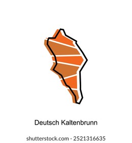 Landkarte Stadt Deutsch Kaltenbrunn - Lage auf Österreich Ländervektor mit Umriss, Logo-Element für Vorlage