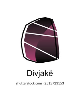Map City of Divjake, Vector isolated illustration of simplified administrative design, logotype element for template