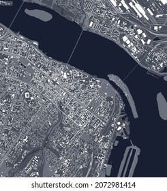 map of the city of Dnipro, Ukraine