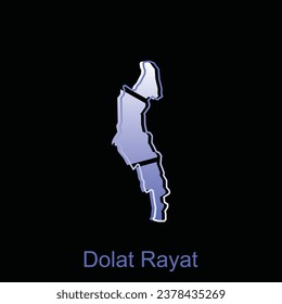 Mapa de la ciudad de Dolat Rayat Diseño Vector. Resumen, concepto de diseños, plantilla de diseño de logotipo