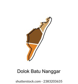 Map City of Dolok Batu Nanggar, Map Province of North Sumatra illustration design, World Map International vector template with outline graphic sketch style isolated on white background