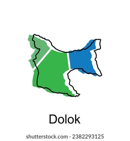 Map City of Dolok High detailed illustration design, World map country vector illustration template