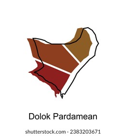 Map City of Dolok Pardamean, Map Province of North Sumatra illustration design, World Map International vector template with outline graphic sketch style isolated on white background