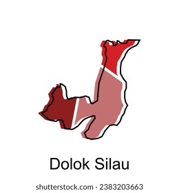 Map City of Dolok Silau, Map Province of North Sumatra illustration design, World Map International vector template with outline graphic sketch style isolated on white background