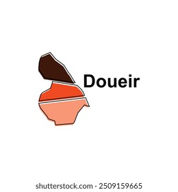 Map City of Doueir modern outline, High detailed vector illustration Design Template, suitable for your company