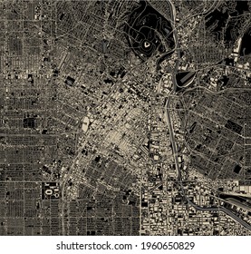 map of the city of Downtown Los-Angeles, USA