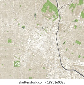 map of the city of Downtown Los-Angeles, USA