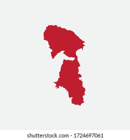 Map of the city of East Attica. Vector illustration.