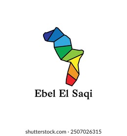 Map City of Ebel El Saqi, modern geometric colorful vector design template