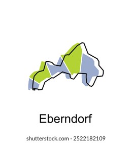 Mapa Ciudad de Eberndorf, diseño moderno administrativo - ubicación en Austria, elemento de logotipo para Plantilla