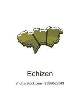 Mapa de diseño de Ciudad de Echizen, Mapa vectorial de alto detalle - Plantilla de diseño de vectores de Japón, adecuado para su empresa