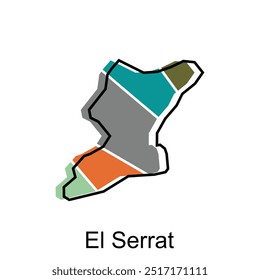 Map City of El Serrat vector design template, World Map International vector template with outline graphic sketch style isolated on white background