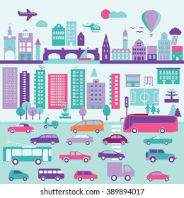 map city elements infographic icon set web