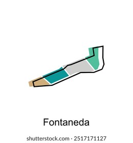 Map City of Fontaneda vector design template, World Map International vector template with outline graphic sketch style isolated on white background