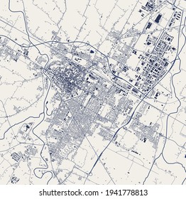 map of the city of Forli, Italy