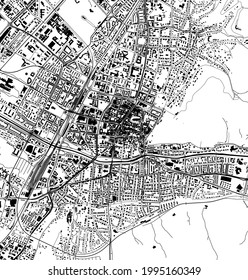 map of the city of Freiburg im Breisgau, Germany