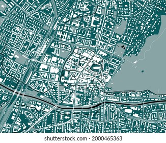 map of the city of Freiburg im Breisgau, Germany