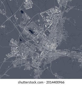 map of the city of Freiburg im Breisgau, Germany