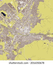 map of the city of Freiburg im Breisgau, Germany