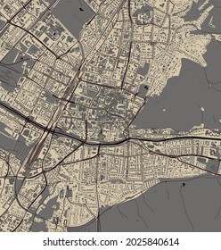 map of the city of Freiburg im Breisgau, Germany