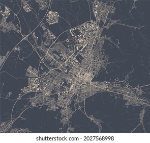 map of the city of Freiburg im Breisgau, Germany