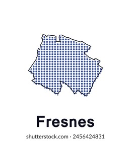 Map City of Fresnes Dot Style concept infographics element, trip around the world design template