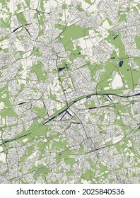 map of the city of Gelsenkirchen, Germany