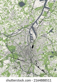 map of the city of Ghent, Belgium