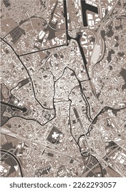 map of the city of Ghent, Belgium