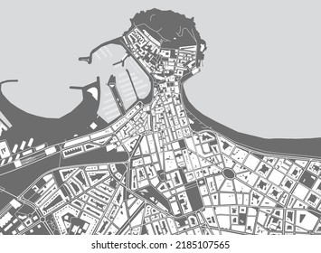 map of the city of Gijon, Spain