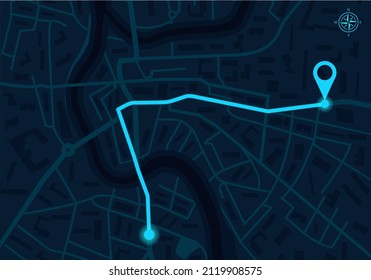 Map city with gps navigator. Navigate app with ui for city, route and street. Dashboard with roadmap, satellite and location. Interface for navigation, running and analytics. Vector.