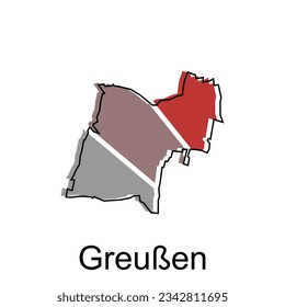 Map city of Greuben illustration design template, geometric colorful modern design