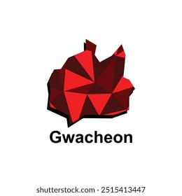 Mapa Cidade de Gwacheon, estilo polígono geométrico colorido design modelos nomes País da Coreia do Sul