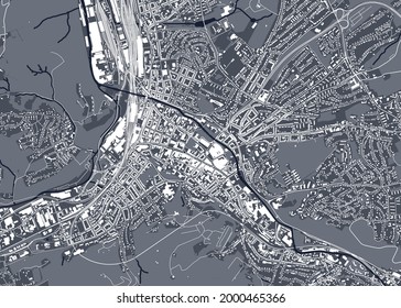 map of the city of Hagen, Germany