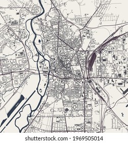 map of the city of of Halle, Germany