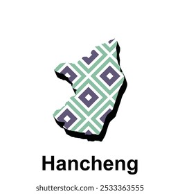 Map City of Hancheng modern pattern geometric, High detailed vector illustration Design Template, suitable for your company