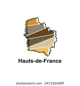 Map City of Hauts De France, Vector isolated illustration of simplified administrative map of France. Borders and names of the regions. suitable for your company