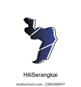 Map City of HiliSerangkai illustration design, World Map International vector template with outline graphic sketch style isolated on white background