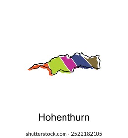 Map City of Hohenthurn, administrative modern design - location on Austria, logotype element for template