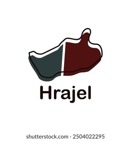 Map City of Hrajel, Borders for your infographic. Vector illustration design template