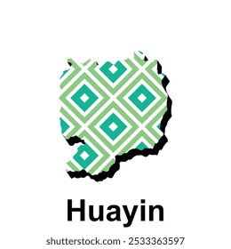 Mapa Ciudad de Huayin patrón geométrico moderno, Plantilla de diseño de alta Ilustración vectorial detallada, adecuado para su empresa