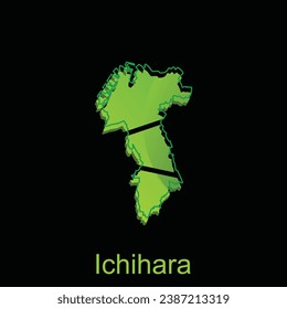 Map City of Ichihara design, High detailed vector map - Japan Vector Design Template