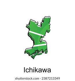Map City of Ichikawa design, High detailed vector map - Japan Vector Design Template