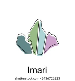 Map City of Imari Outline colorful design vector, Administrative divisions of Japan, Prefectures of Japan template element