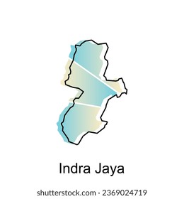 Map City of Indra Jaya illustration design, World Map International vector template with outline graphic sketch style isolated on white background