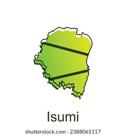 Map City of Isumi design, High detailed vector map - Japan Vector Design Template, suitable for your company