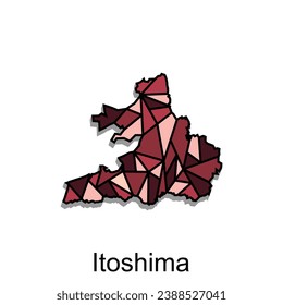 Map City of Itoshima design, High detailed vector map - Japan Vector Design Template, suitable for your company
