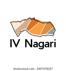 map City of Iv Nagari vector design template, national borders map of Indonesia country illustration design