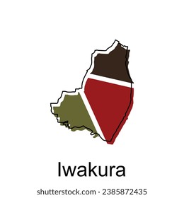 Map City of Iwakura design, High detailed vector map - Japan Vector Design Template